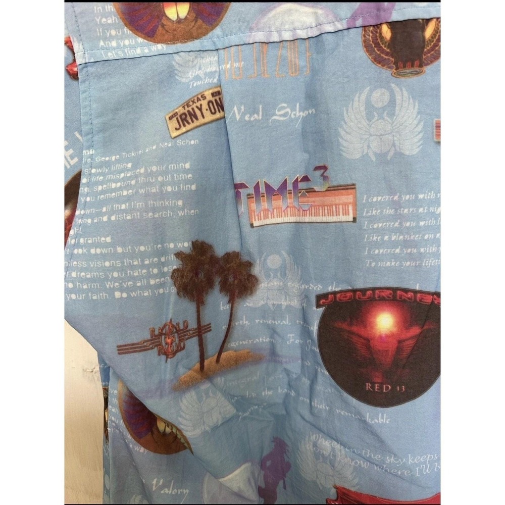 Taylor Sportswear Journey Band Graphic Shirt Mens Large Blue Nylon Made in USA - Picture 12 of 12